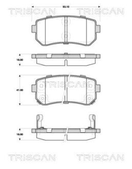 Комплект тормозных колодок, дисковый механизм TRISCAN 811043032 (фото 1)