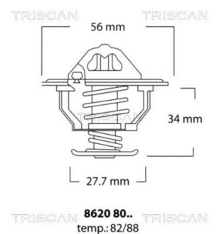 Термостат, охлаждающая жидкость TRISCAN 8620 8088