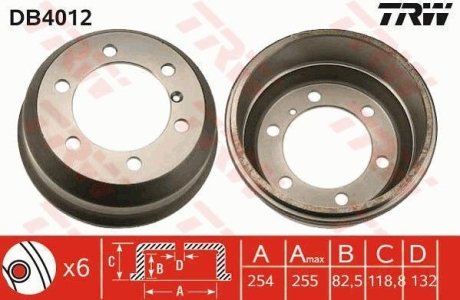 Тормозной барабан TRW DB4012