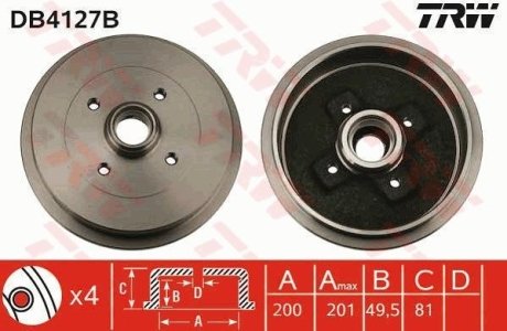 Тормозной барабан TRW DB4127B