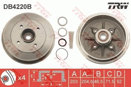 Гальмівний барабан (LUCAS) TRW DB4220B