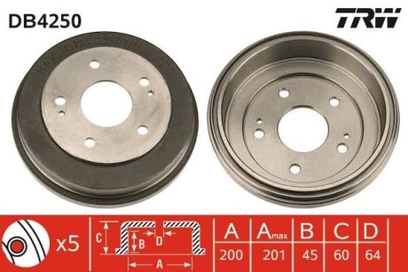 Тормозной барабан TRW DB4250