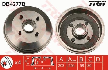 Гальмівний барабан (LUCAS) TRW DB4277B