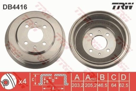 Bкben hamulcowy (LUCAS) TRW DB4416