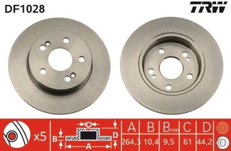 Диск гальмівний (LUCAS) TRW DF1028