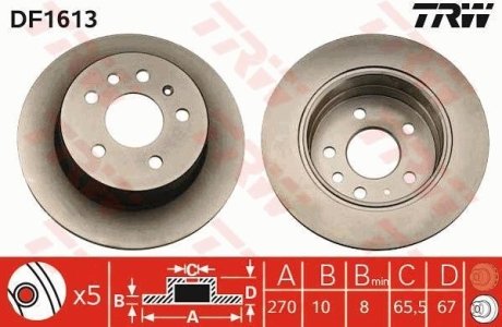 Гальмівний диск (LUCAS) TRW DF1613