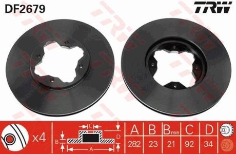 Диск гальмівний (LUCAS) TRW DF2679
