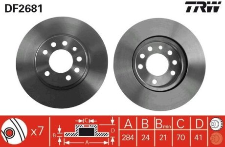 Диск гальмівний (LUCAS) TRW DF2681