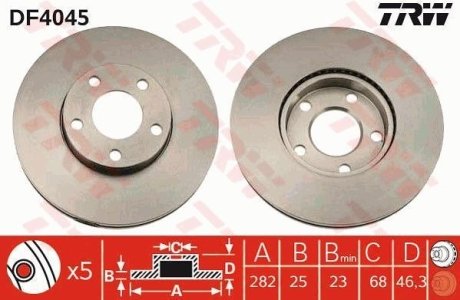 Диск гальмівний (LUCAS) TRW DF4045