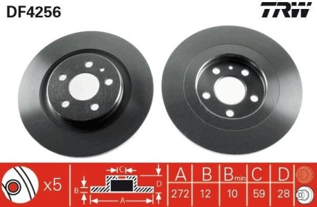 Диск гальмівний (LUCAS) TRW DF4256