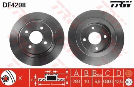 Гальмівний диск (LUCAS) TRW DF4298