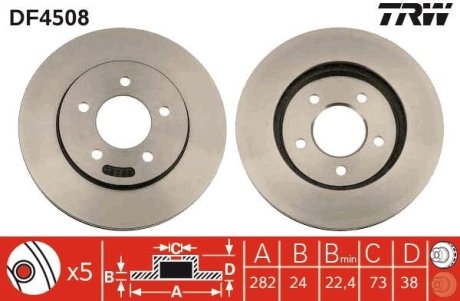 Тормозной диск TRW DF4508