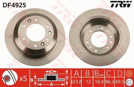 Гальмівний диск (LUCAS) TRW DF4925