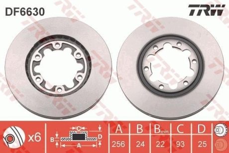 Диск гальмівний (LUCAS) TRW DF6630