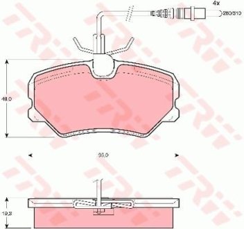 Гальмівні колодки, дискові (LUCAS) TRW GDB1039