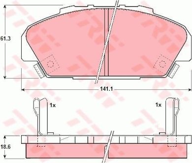 Гальмівні колодки, дискове гальмо (набір) (LUCAS) TRW GDB1137 (фото 1)