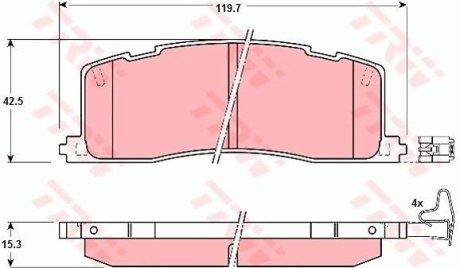 Гальмівні колодки, дискове гальмо (набір) (LUCAS) TRW GDB1138