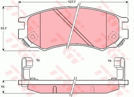 Гальмівні колодки, дискове гальмо (набір) (LUCAS) TRW GDB1175