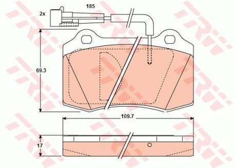 Гальмівні колодки, дискове гальмо (набір) (LUCAS) TRW GDB1191