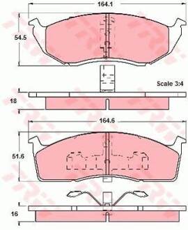 Гальмівні колодки, дискове гальмо (набір) (LUCAS) TRW GDB1244