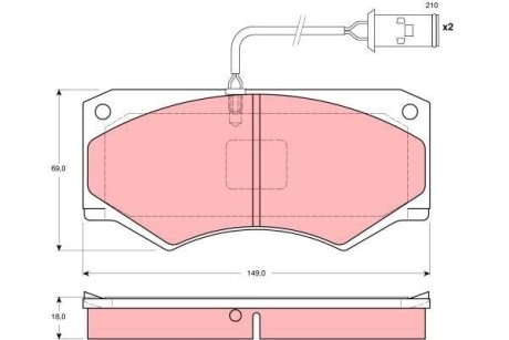 Комплект тормозных колодок, дисковый механизм TRW GDB1248