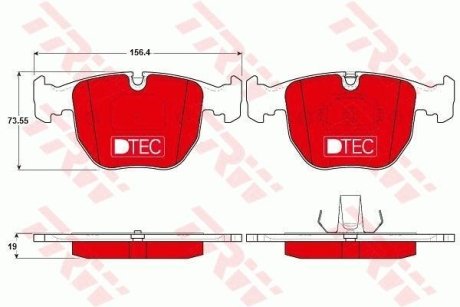 Комплект тормозных колодок, дисковый механизм TRW GDB1261DTE