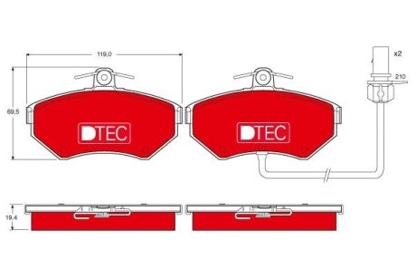 Гальмівні колодки, дискові (LUCAS) TRW GDB1362