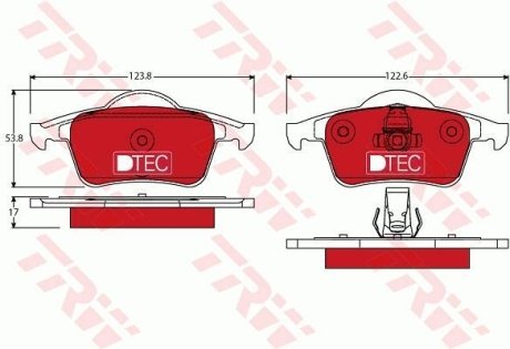 Комплект тормозных колодок, дисковый механизм TRW GDB1389DTE