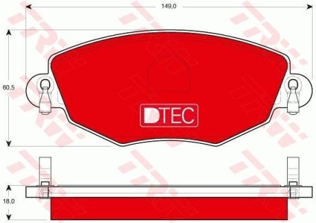 Колодки гальмівні дискові, комплект TRW GDB1434DTE