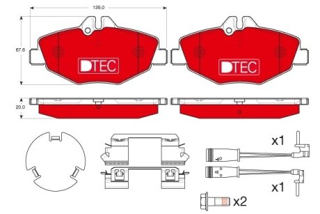 Колодки гальмівні дискові, комплект TRW GDB1542DTE