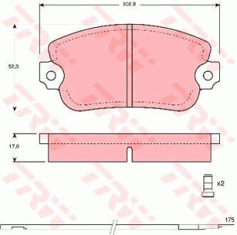 Гальмівні колодки, дискове гальмо (набір) (LUCAS) TRW GDB154