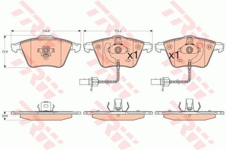 Гальмівні колодки, дискові (LUCAS) TRW GDB1554