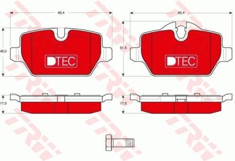 Гальмівні колодки, дискові (LUCAS) TRW GDB1612DTE