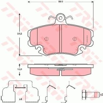 Комплект тормозных колодок, дисковый механизм TRW GDB1635