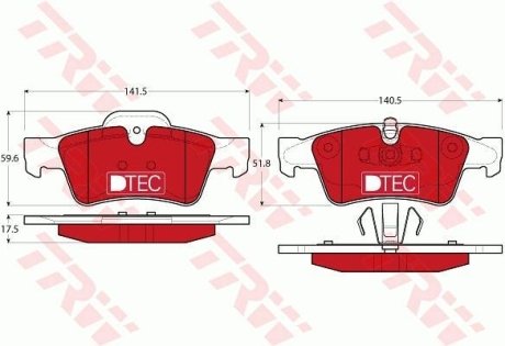 Комплект тормозных колодок, дисковый механизм TRW GDB1643DTE