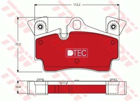 Комплект тормозных колодок, дисковый механизм TRW GDB1652DTE (фото 1)