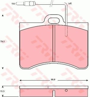 Гальмівні колодки, дискове гальмо (набір) (LUCAS) TRW GDB165