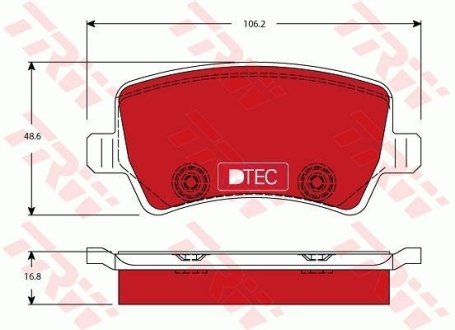 Комплект тормозных колодок, дисковый механизм TRW GDB1685DTE