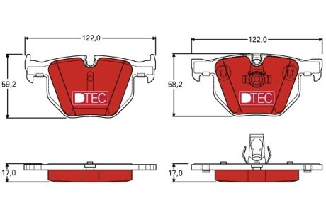 Гальмівні колодки, дискові TRW GDB1727DTE