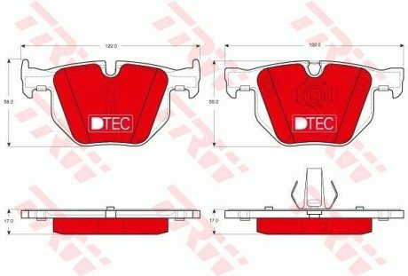 Комплект тормозных колодок, дисковый механизм TRW GDB1730DTE