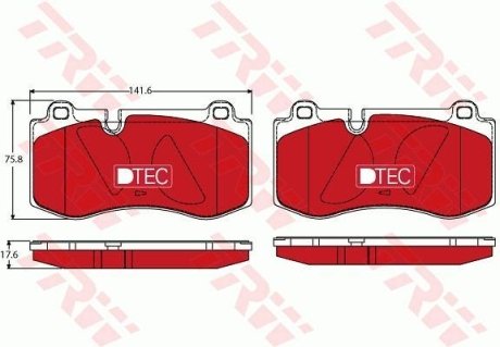 Комплект тормозных колодок, дисковый механизм TRW GDB1733DTE