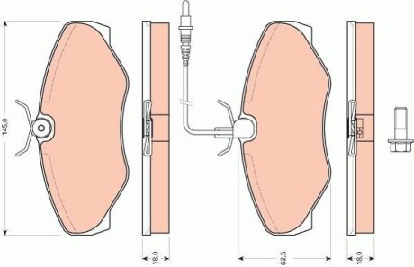 Гальмівні колодки, дискове гальмо (набір) (LUCAS) TRW GDB1760