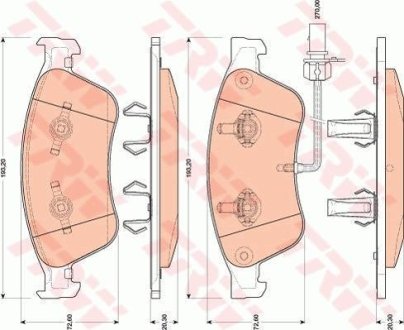 Гальмівні колодки, дискове гальмо (набір) (LUCAS) TRW GDB1811