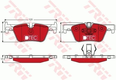 Комплект тормозных колодок, дисковый механизм TRW GDB1919DTE