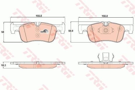 Комплект тормозных колодок, дисковый механизм TRW GDB1935