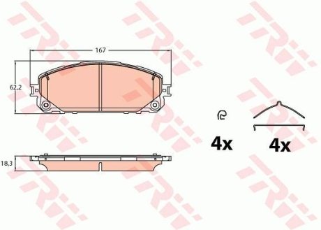 Гальмівні колодки, дискові (LUCAS) TRW GDB2142