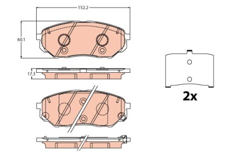 Гальмівні колодки, дискові TRW GDB2195