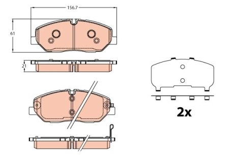 Комплект гальмівних колодок (LUCAS) TRW GDB2227