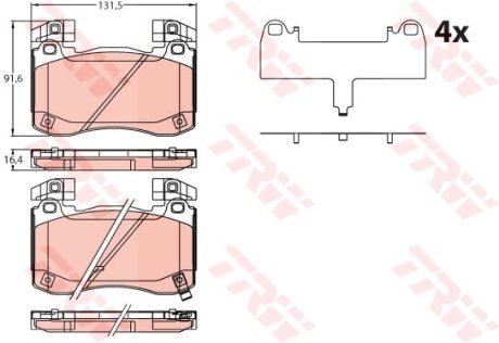 Колодки гальмівні, дискові (LUCAS) TRW GDB2254