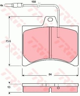 Гальмівні колодки, дискове гальмо (набір) (LUCAS) TRW GDB276